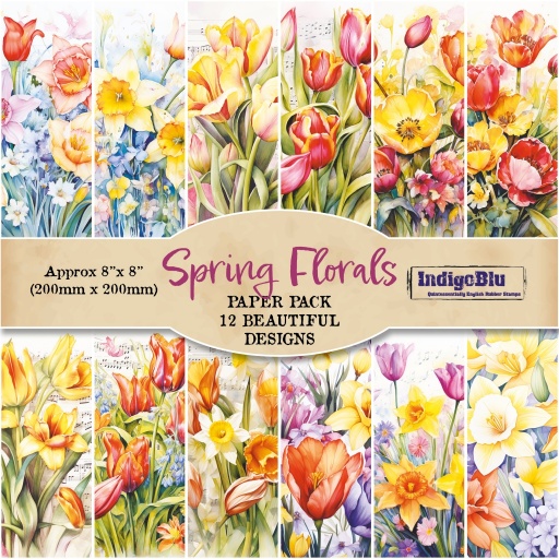 8'' x 8'' Spring Floral Paper Book